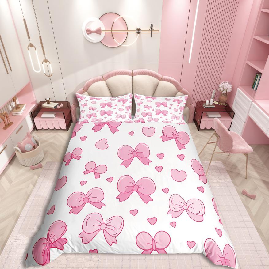 

Comforter Homewish Cute Ribbon Bow Knot Chic Flower For Girls Bedding Setdance Ballet Theme Decor Comforter (quilt)-EU Single(135*200cm)3pcs