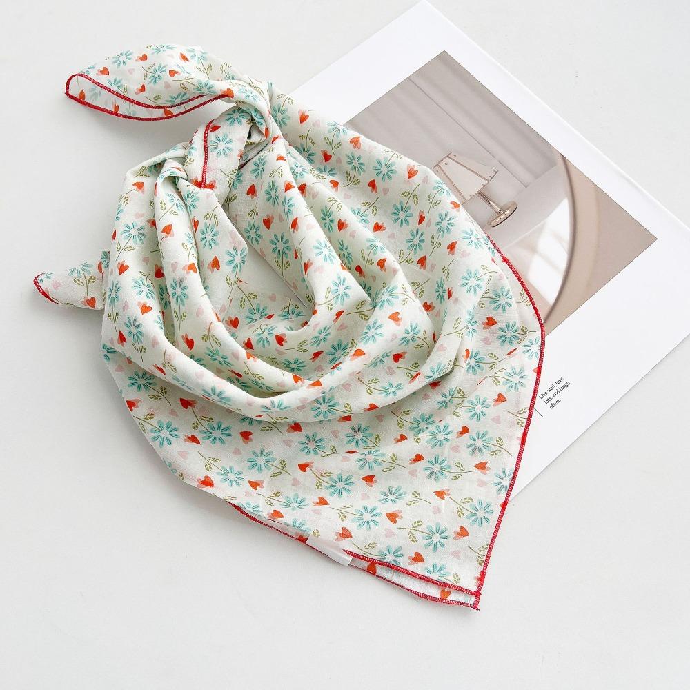 Breathable Cotton Square Scarf Korean Small Scarves Elegant Square Handkerchief  Beach