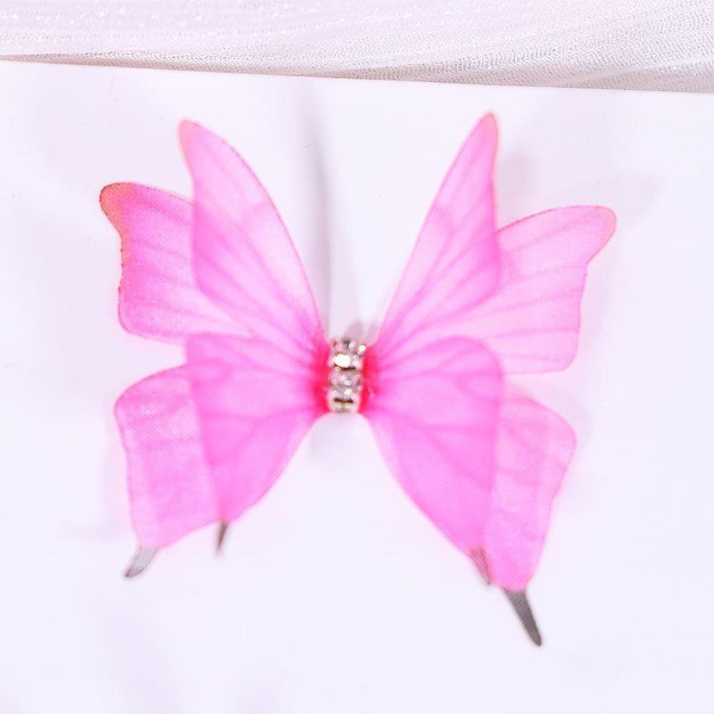 50pcs 3D Organza Fabric Butterfly Appliques Sewing Craft Decoration  Garment Design Materials