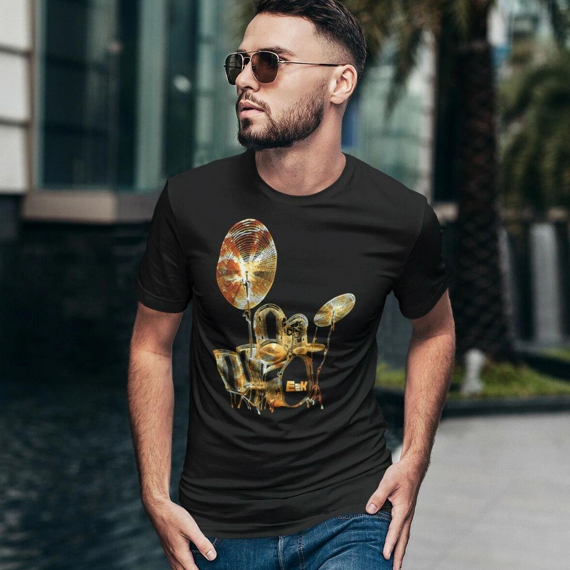 

Distorted drum set Unisex T-Shirt, drumset, drummer, rock and roll, rock band 2XL