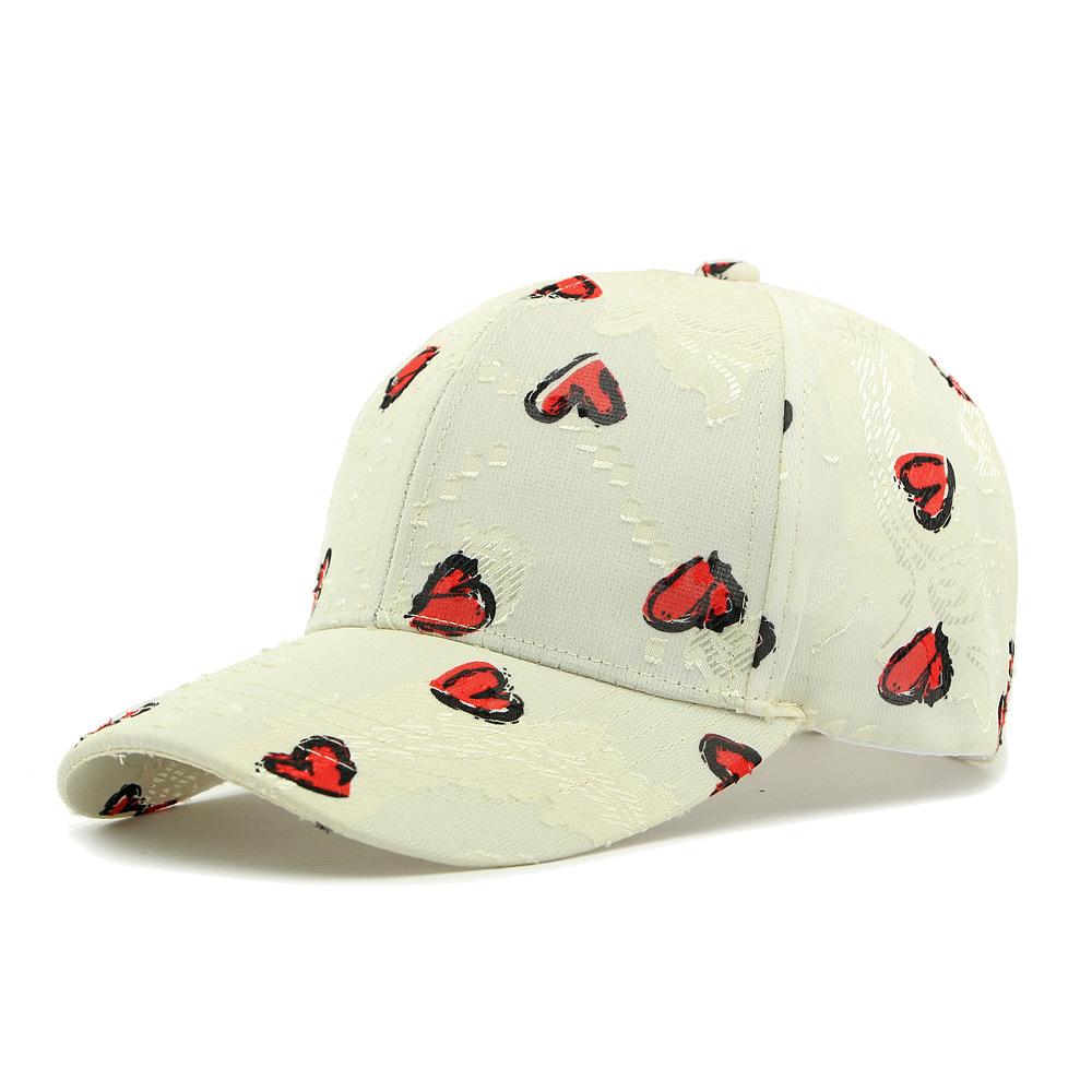 Love Print Hat Women Baseball Cap Summer Breathable Outdoor Sun Hat