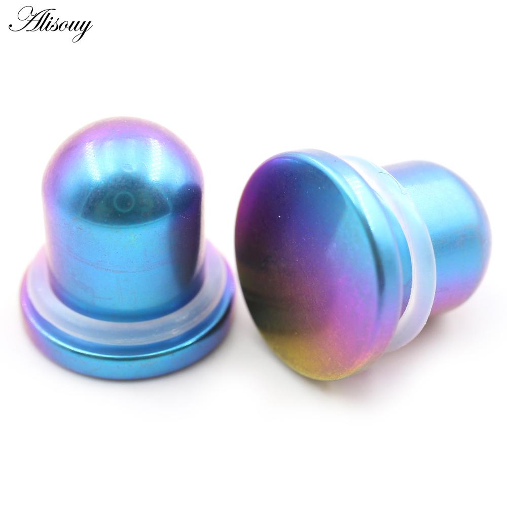 Alisouy 1PC Titanium Gradient Barevný válec Náušníky Kuželové špunty Tunel Expander Nosítka Náušnice Piercing Body šperky
