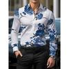 Men's 3D Floral Print Shirt Long Sleeved Floral Pattern Fashion Casual Fashionable Design Casual Lapel Button Men Clothing Tops