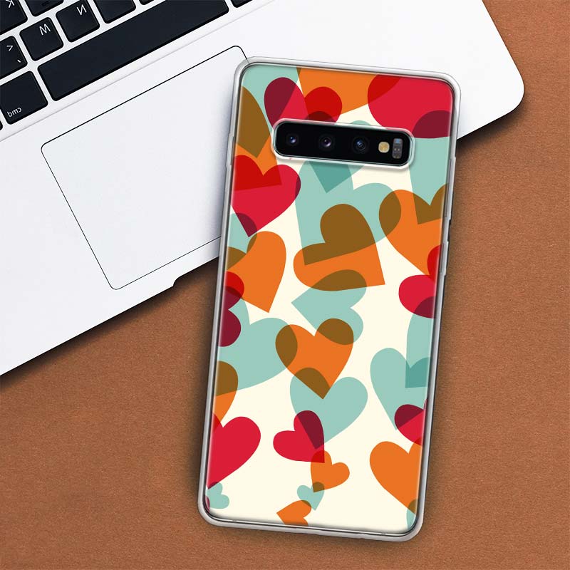 Fashion Purple Heart Swirl Circle Phone Case For Samsung Galaxy M21 M12 M31S M32 M51 M52 Note 20 Ulte 10 Plus 9 8 J4 J6 + J8 M11