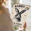 Vintage Metal Poster Wall Art, Rabbit Decor for Kitchen