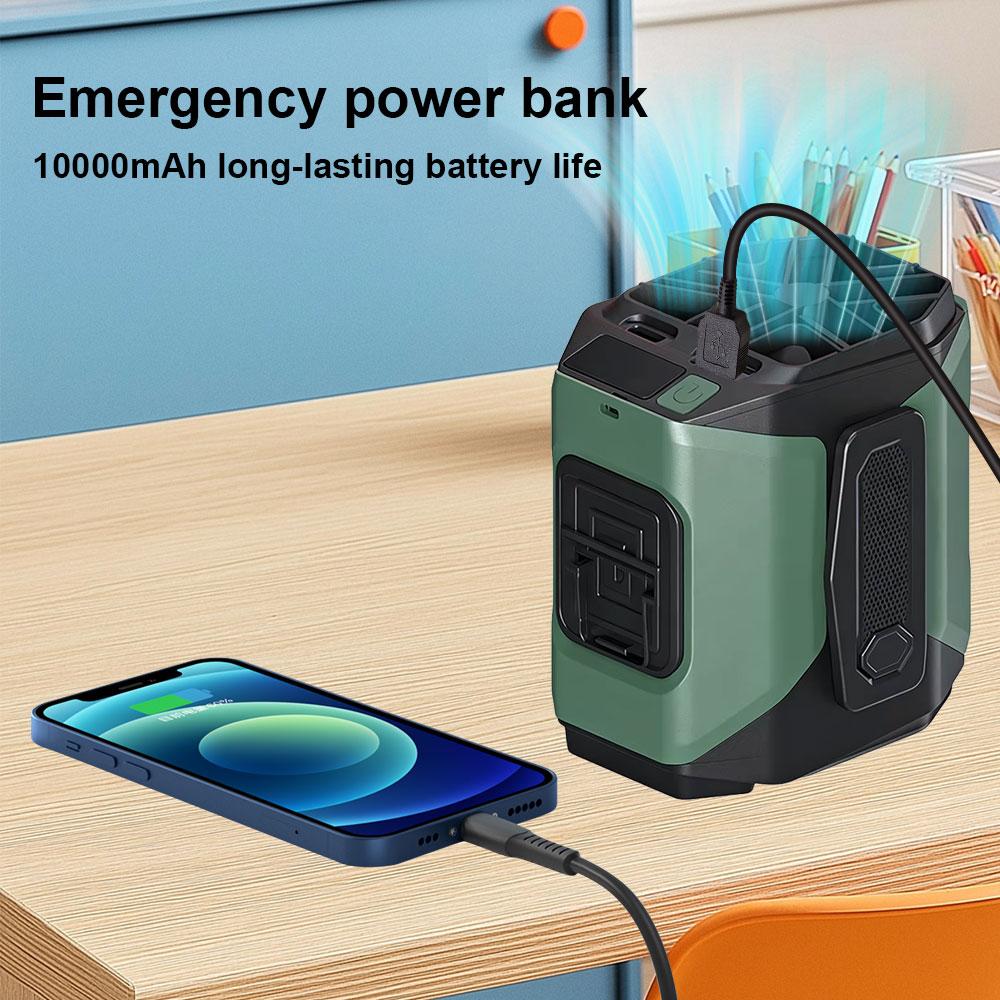 10000mAh Waist Fan Wearable Waist Fan 5-Speed Lightweight 40H Outdoor Hands-Free Cooling Work Site Travel Ooutdoor Long-Distance
