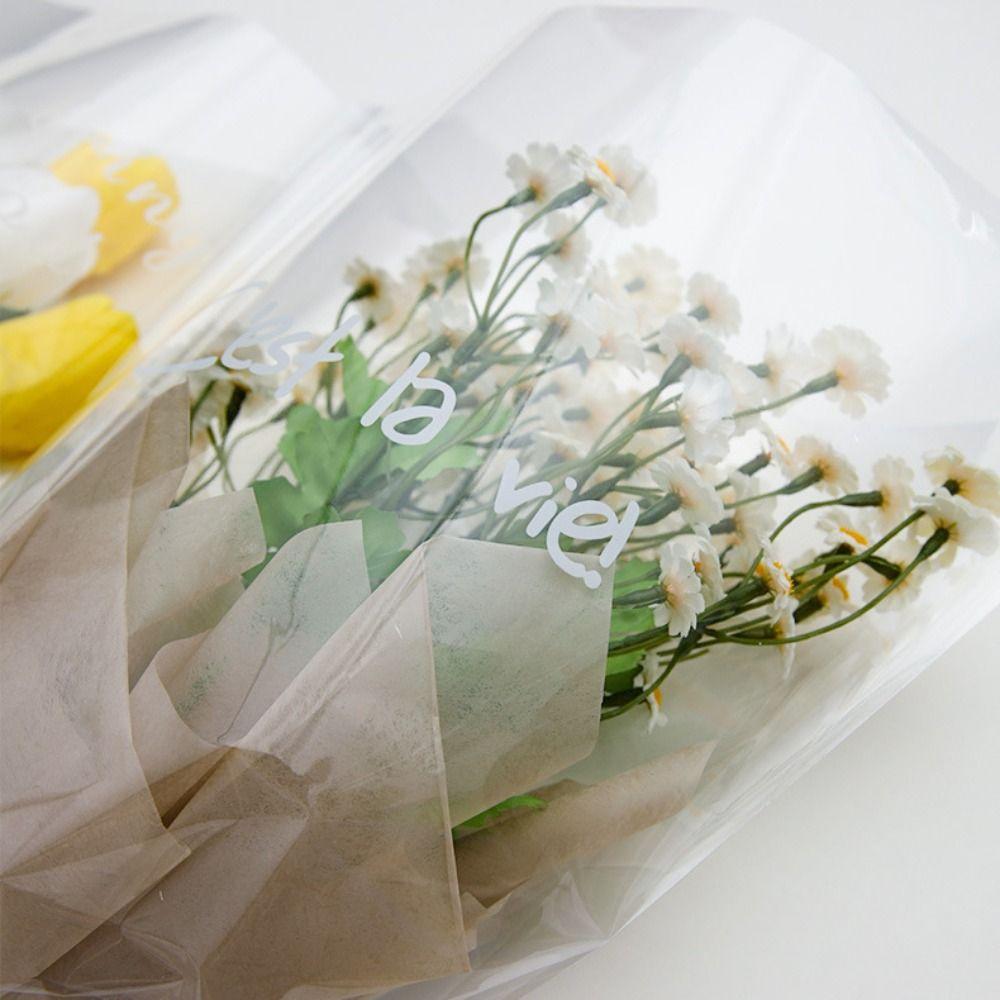 50 szt. Wodoodporny papier do pakowania bukietów Przezroczyste opakowania kwiatowe Dekoracja weselna