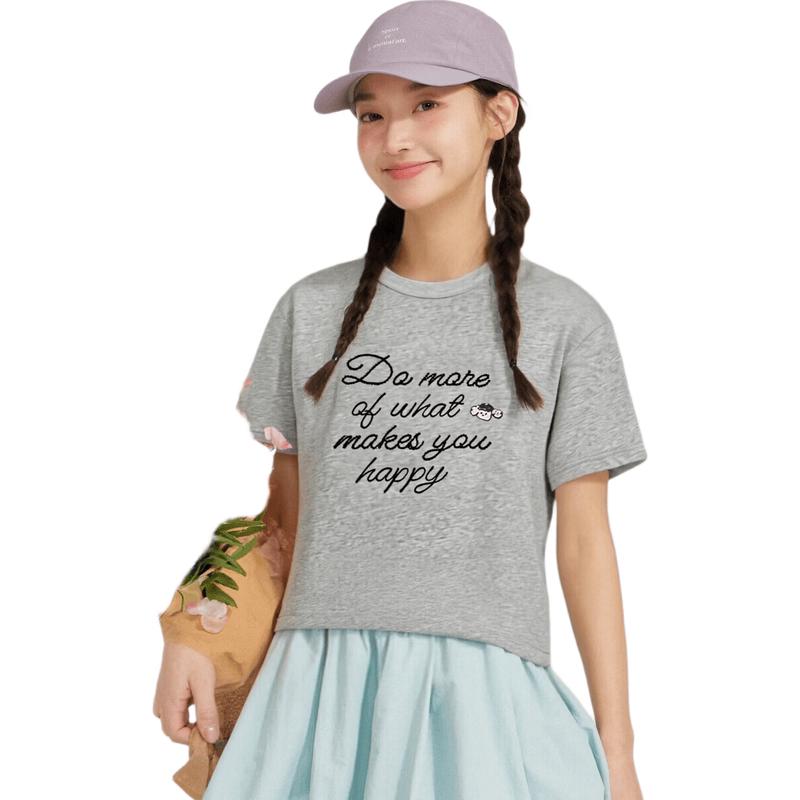 Deesha Girls' Summer Embroidered Short Sleeve T-shirt