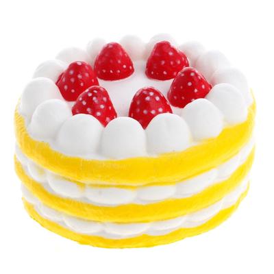 Simulation Strawberry Birthday Cake Squeeze Soft Pu Slow Rising Fun Squeeze Healing Toy Pinch Relieve Stress Vent Toys For Kids
