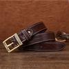 Thickened Men's First Layer Retro Belt Personalized Belt Copper Buckle Belt