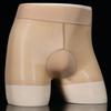 Physiological Sissy Lingerie Men Sexy Oil Glossy Boxer Short Gay Perspective Underpants Erotic Open Closed Penis Pouch Underwear