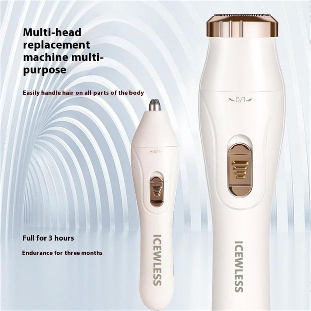 Women Electric Shaver Waterproof Painless Hair Trimmer for Bikini Body Legs Face Underarms Hair Removal Cordless
