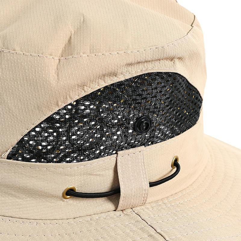 Summer Outdoor Extra-large Brim Hiking and Fishing Sun Hat, Sun Protection Breathable Windproof Sunshade High Temperature Resistant Fisherman Hat