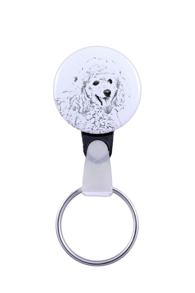 Poodle - breloc cu portret de câine, pandantiv cu grafica Art-Dog proprie a mărcii
