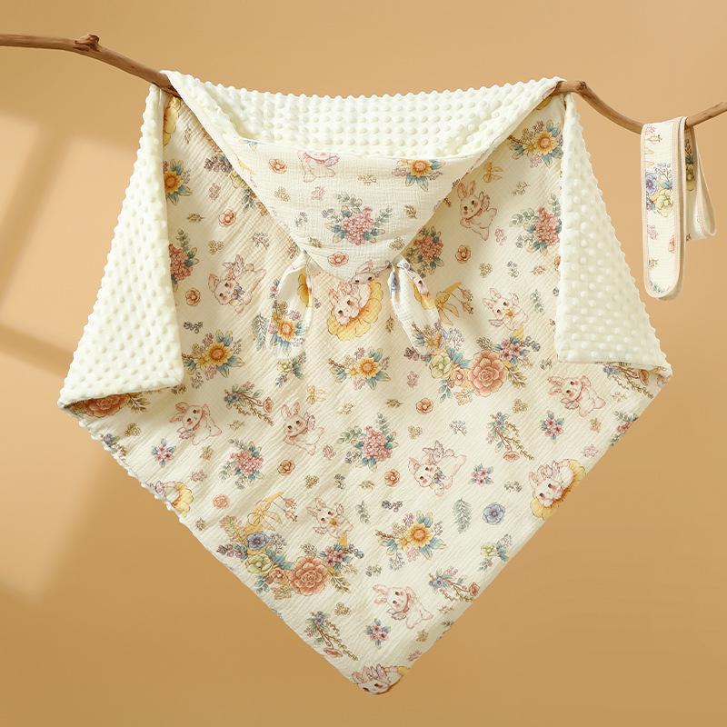 Premium Pure Cotton Newborn Swaddle: Thick Autumn/Winter Style with Plush Velvet for First Delivery Room Use