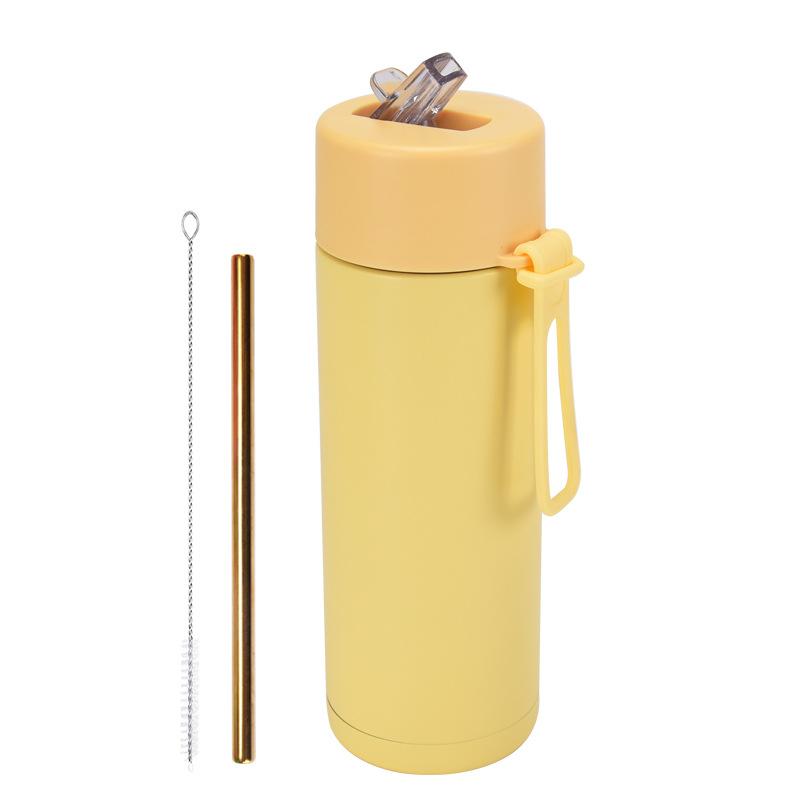 650Ml Sports Kettle Portable Silicone Handle Straw Water Cup Meidakou Stainless Steel Thermos Cup
