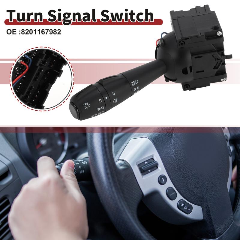 X Autohaux Steering Column Turn Signal Switch Lever Multifunction Combination Switch 8201167982 for Dacia Logan MK II 2012-2018