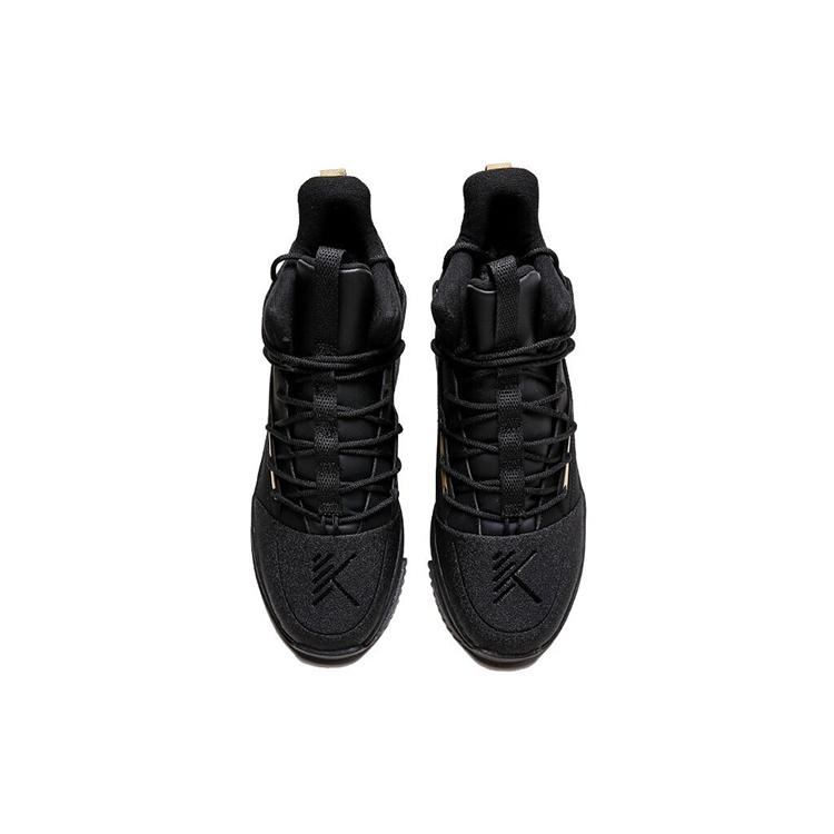 New Anta Basketball Collection Anti Slip Wear Resistant High Top Vintage Basketball Shoes Men's Black Gold 11941850-3