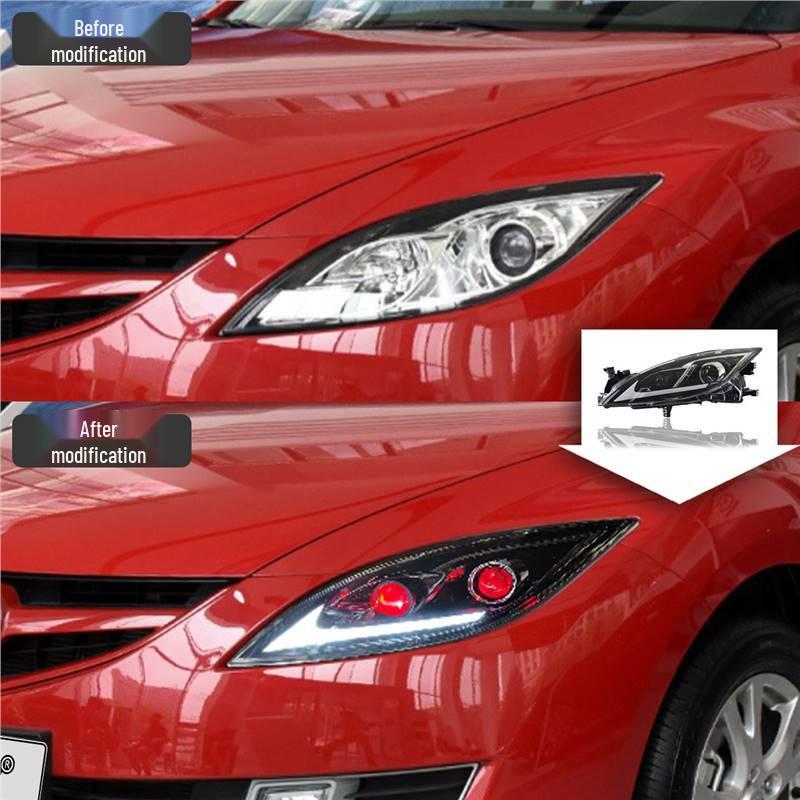 Compatible 09-16 Mazda RUIYI LED Devil Eye Projector Headlight with Flowing Turn Signal