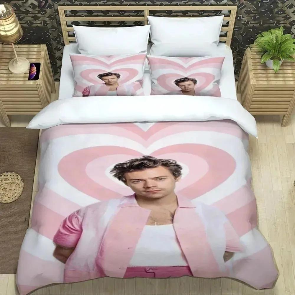 Copripiumino Federa Set Biancheria da Letto Cantante Harry Styles One Direction Decorazione Camera da Letto Adulti Ragazzi Ragazze Singola Matrimoniale