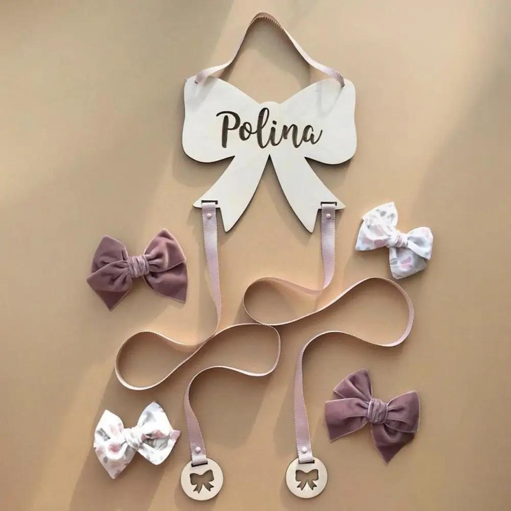 Wall Pendant Practical Exquisite Wood Hairband Storage Pendant Hair Bow Organizer Storage for Home