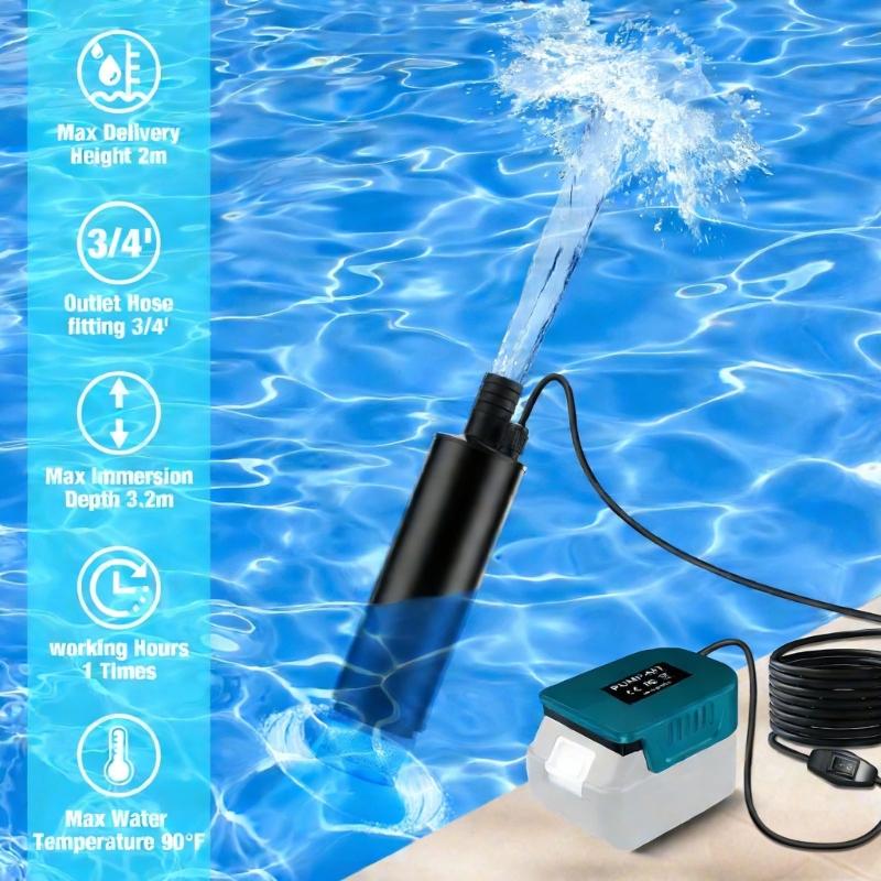 High Flow Cordless Submersibles Water Pump Efficient Water Transfer Pump for Quick Water Removal Easy To Install