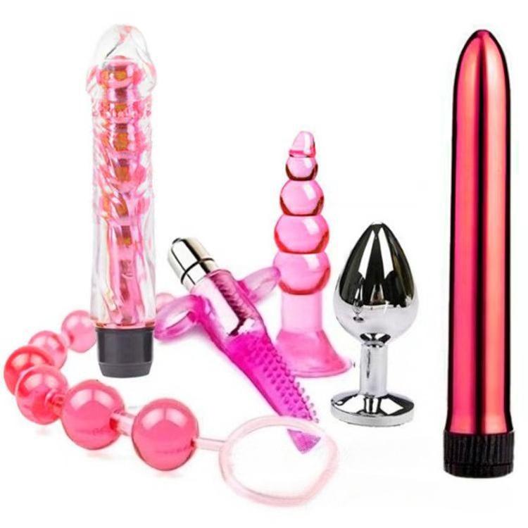 6pcs BDSM Anal Plug Vibrator Penis Rings Kit Anal Beads Dildos SM Butt Plug G Spot Prostate Massager Sex Toys for Men and Women