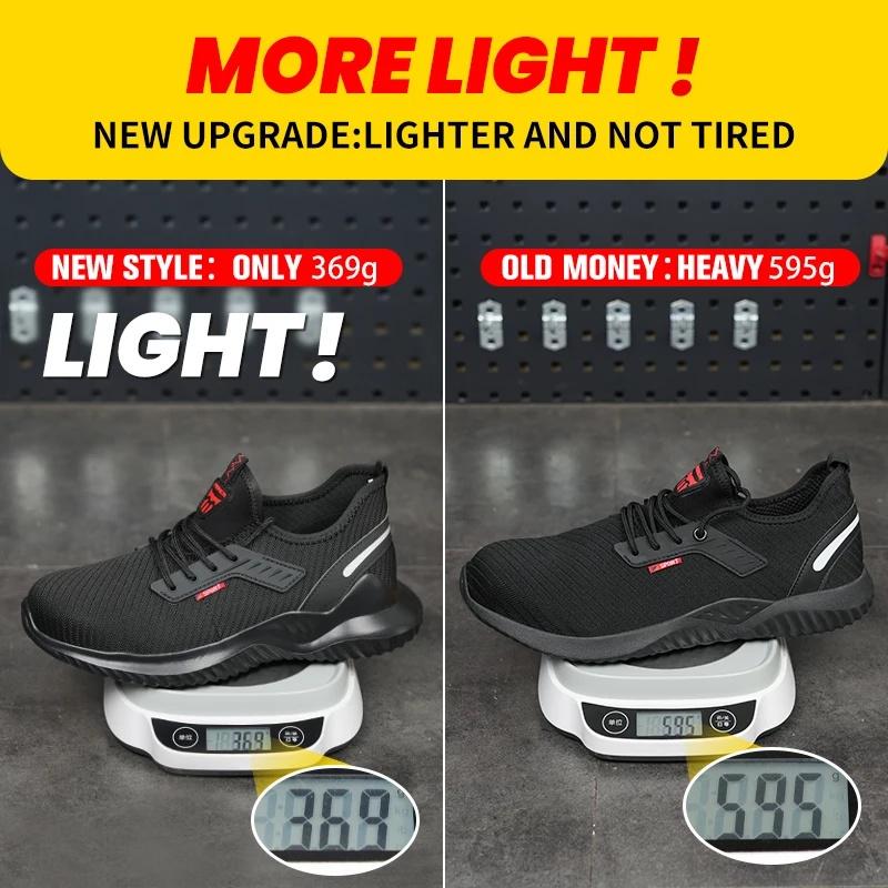 Lightweight Safety Shoes Men Steel Toe Sneakers Puncture Proof Breathable Safety Boots Man Dangerous Construction Work Foorwear