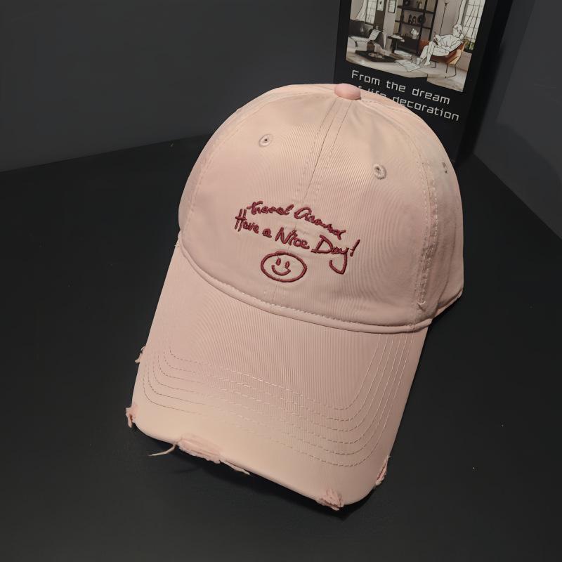Spring and Summer New Letter Embroidery Hole Soft Top Baseball Cap Children Small Fresh Simple Curved Brim Cap Couple Tide