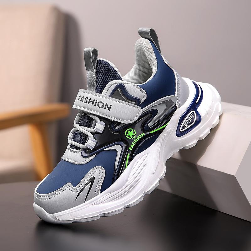 Boys' Shoes Leather Surface Autumn and Winter 2025 New Fashion Middle and Older Children's Soft-soled Non-slip Sneakers Children's Running Shoes Tide