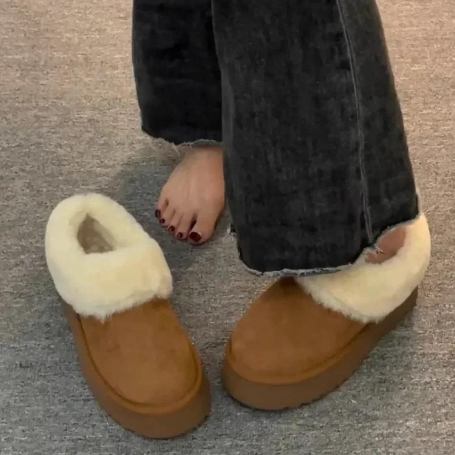 Fashion Female Shoes Chunky New In Winter Platform Waterproof Non Slip Ladies Snow Boots Comfrtable High Quality Padded Y2k Spring 2024