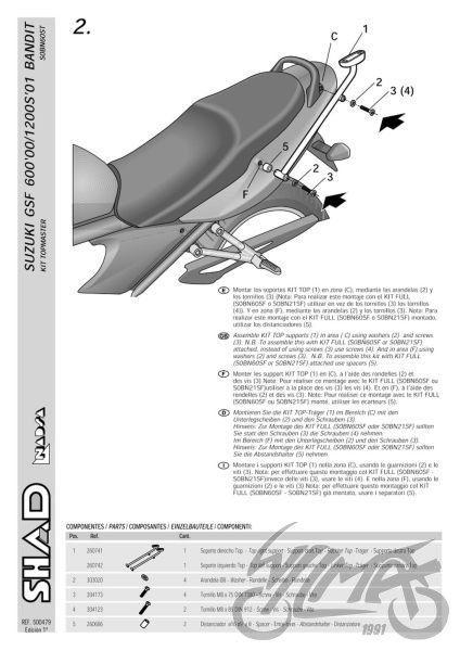 Shad Topcase Rack for Suzuki GSF 600 Bandit, GSF 1200 Bandit