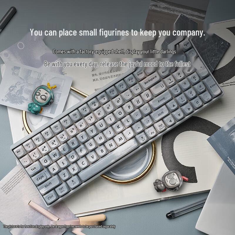 Lofree 68-Key Ink Wash Green Theme Tri-mode Magnetic Mechanical Keyboard