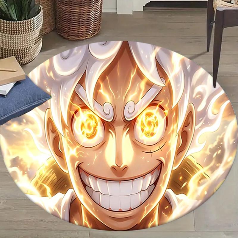 1Pc Warrior'S Roar Flannel Round Rug Soft Non Slip Circular Office Carpet Floor Mat Bedroom Living Room Xmas Gift S1862