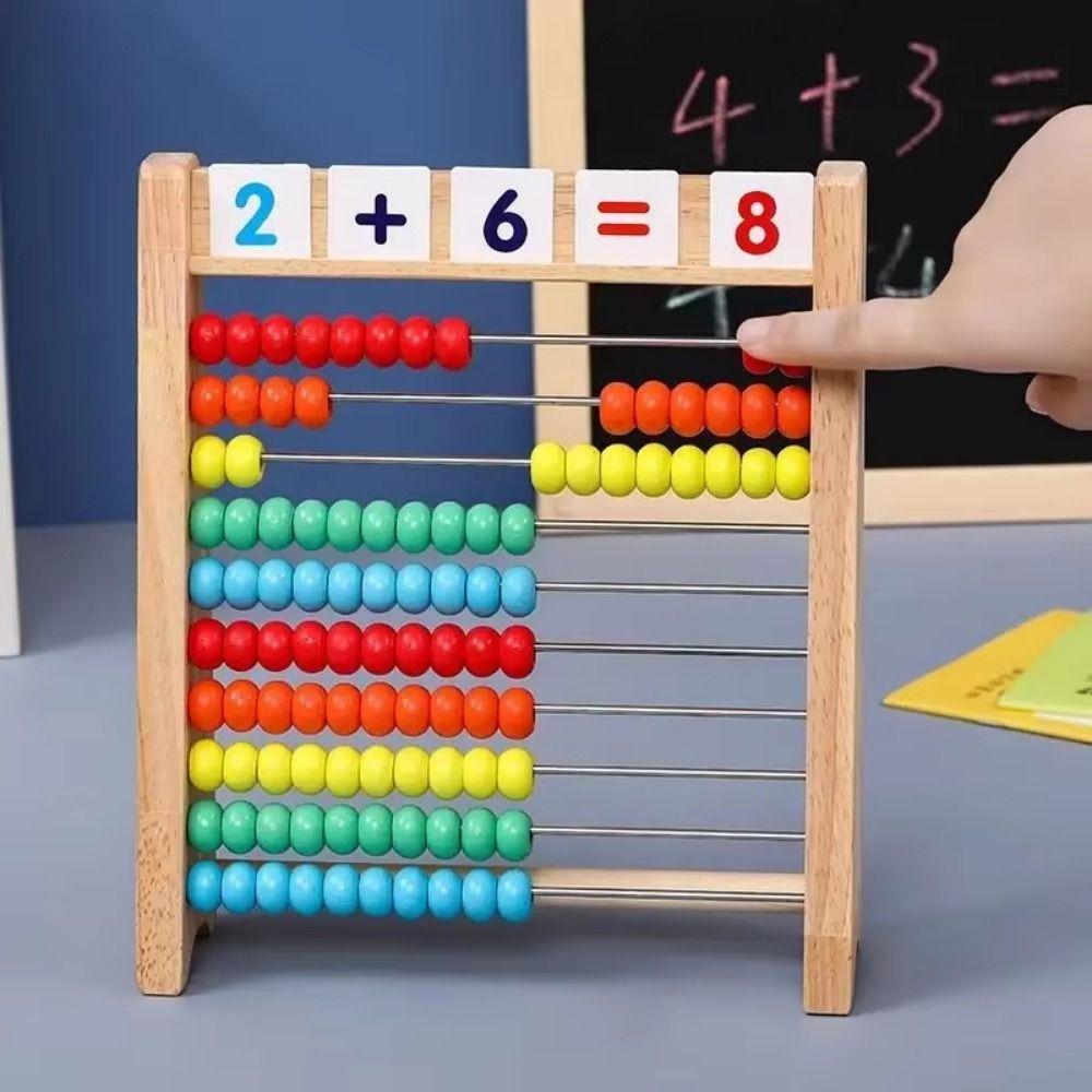 Calculating Beads Number Arithmetic Abacus Wooden Early Math Learning Toy  Preschool