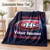 Custom Text Flannel Blanket Montreal Canadiens Print Warm Cozy Blanket Home Sofa Bedding