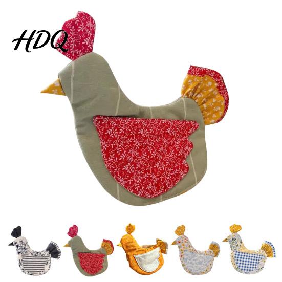 Adult Size Oven Mitt 1 Pc Handmade Quilted Chicken Mitt Heat Resistant Non-slip Glove Pot Holder Rustic Farmhouse Kitchen Gloves for Cooking Baking