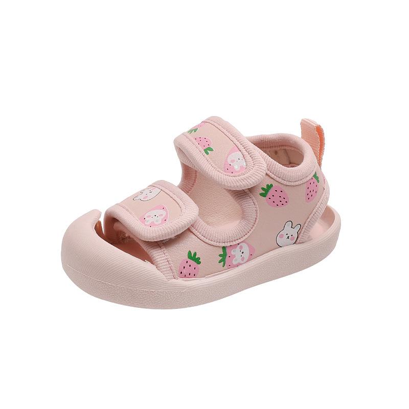 Baby Girl Summer sandals0-1-2Years Old3Children's Princess Shoes, Cartoon Closed-toe Infant Shoes, Soft-soled Toddler Shoes