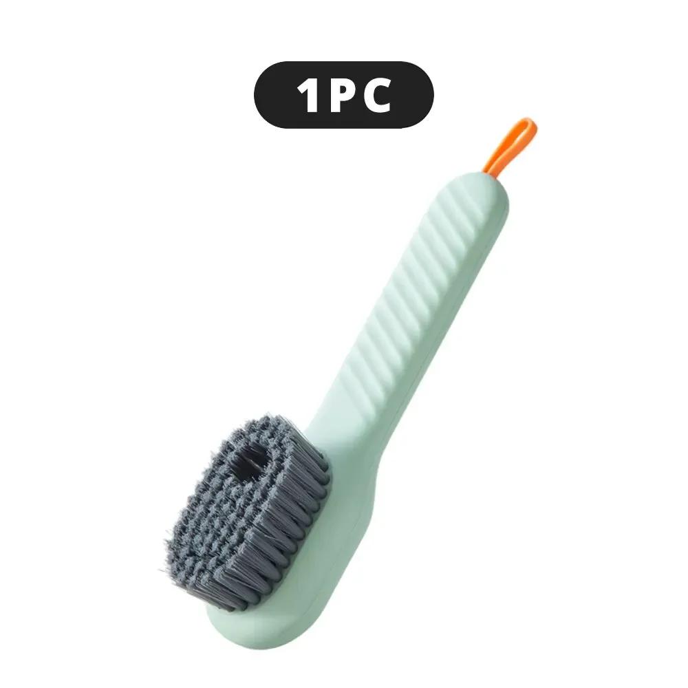 1PC Multifunctional Shoe Brush for Cleaning with Soft Bristles And Liquid Filled Wash - Shoe Cleaning Tools зелёный