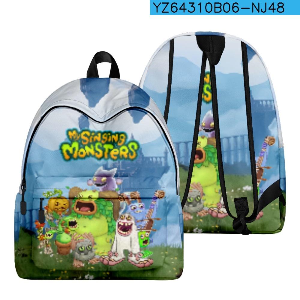 Cartoon Youthful My Singing Monsters Student School Bags Notebook Backpacks 3D Print Oxford Boys/Girls Funny Travel Bags