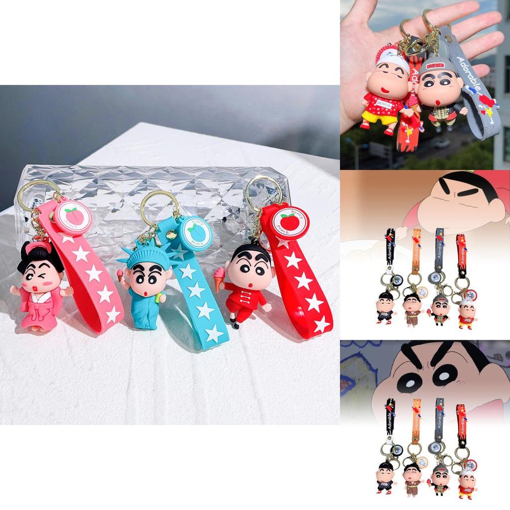 Crayon Shin-chan Pvc Keychain Cute Silicone Figure Keyring Birthday Gift