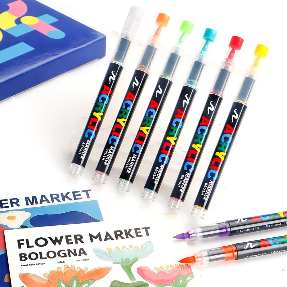 Direkt-Tinten-Acrylmarker Pinselstift mit weicher Spitze, Große Kapazität, Übermalbar, Nicht unter Druck.