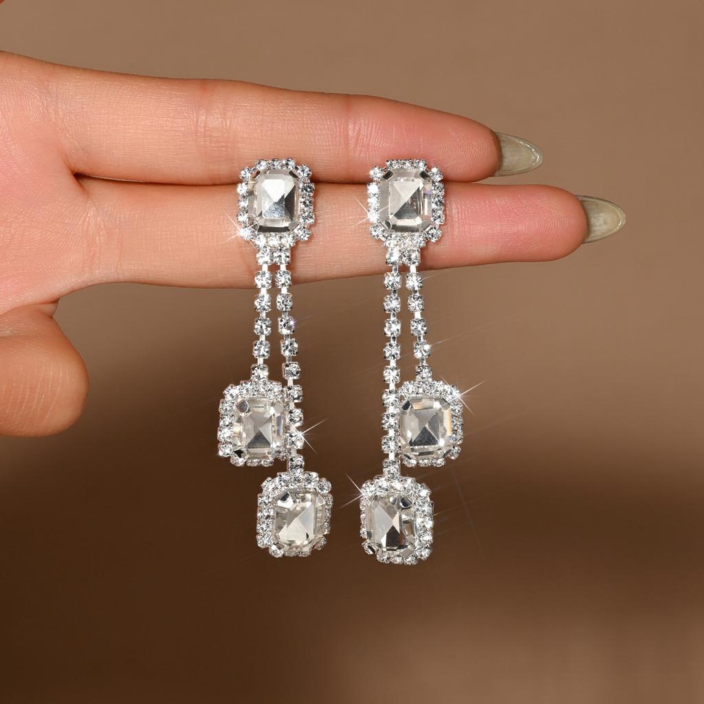 Bridal Crown Headwear Necklace Earrings Three-Piece Wedding Dress Crown Wedding Accessories Women