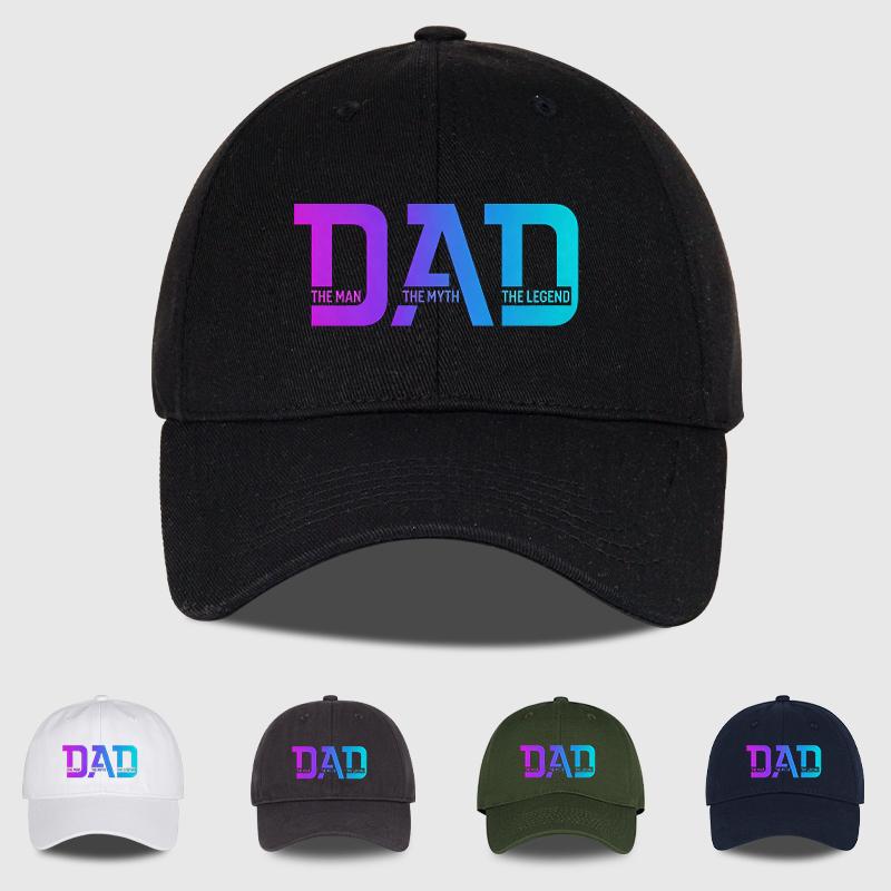 Colorful Gradient DAD Print Baseball Cap Adjustable Size Unisexs Everyday Wear Fathers Day Gift Camping Fishing Sports