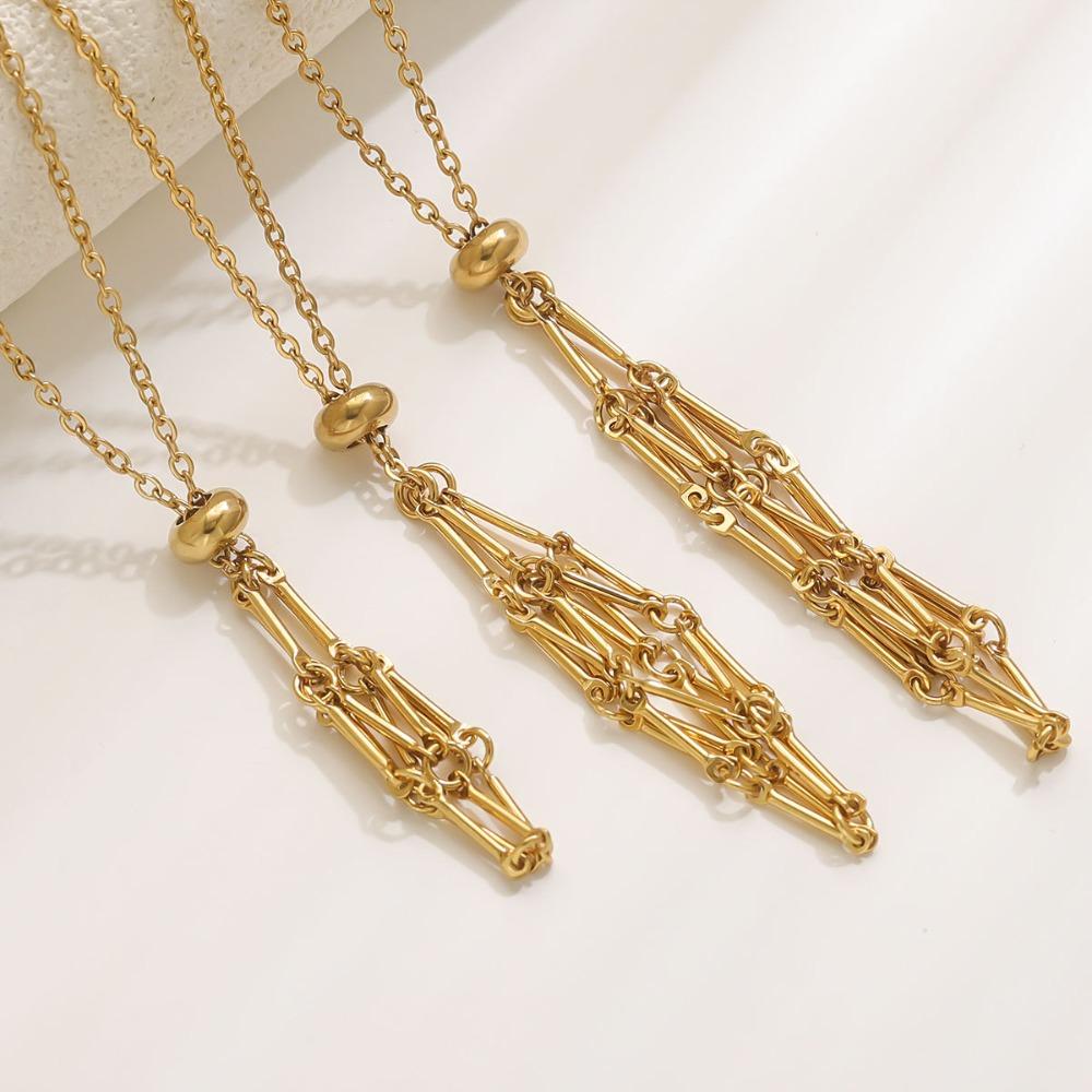 Stone Storage Crystal Cage Necklace DIY Rhinestone Holder Necklace Stainless Steel Necklace  Ladies