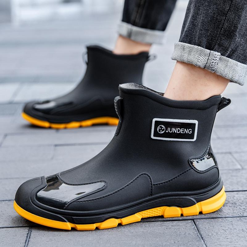 New waterproof and non-slip short tube men's rain shoes, outdoor platform work shoes couple
