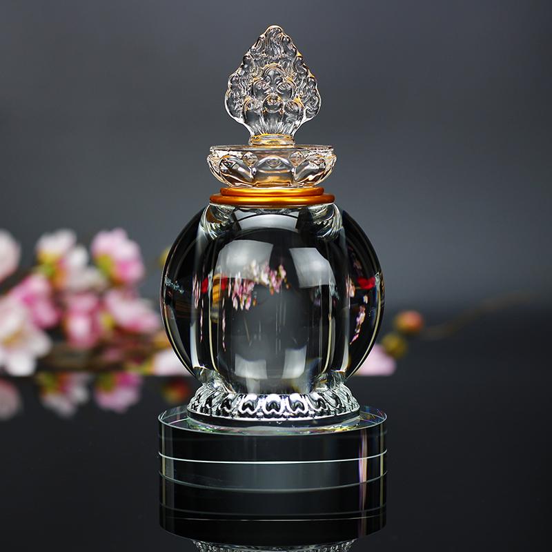 Sealed Crystal Glass Bottle for Nectar - Five-Element Pagoda Table Ornament