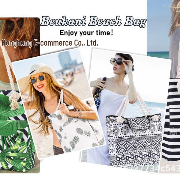 Wasserdichte Strandtasche aus Leinen mit mehreren Taschen: Klassische, vielseitige Damen-Umhängetasche