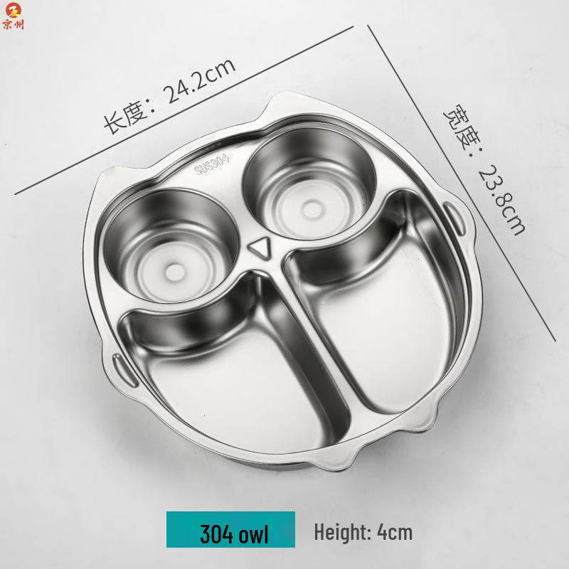 Jingzhou 304 Stainless Steel Kids Multi-Compartment Meal Plate