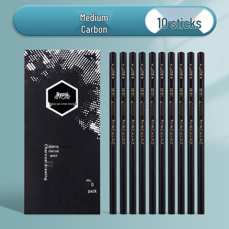Neoni Matte Sketching & Soft Charcoal Pencils for Art Students with Professional Painting Brushes.